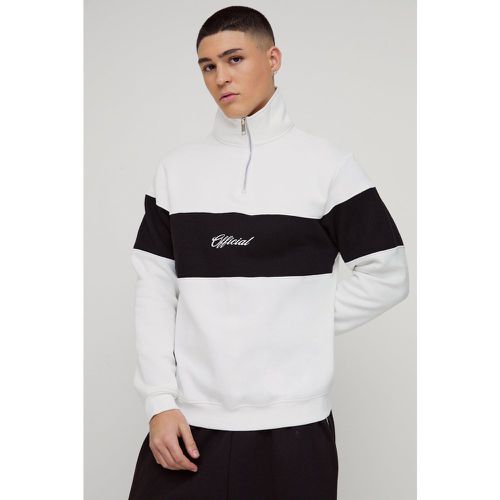 Sweat oversize zippé color block - MAN - S - Boohooman - Modalova