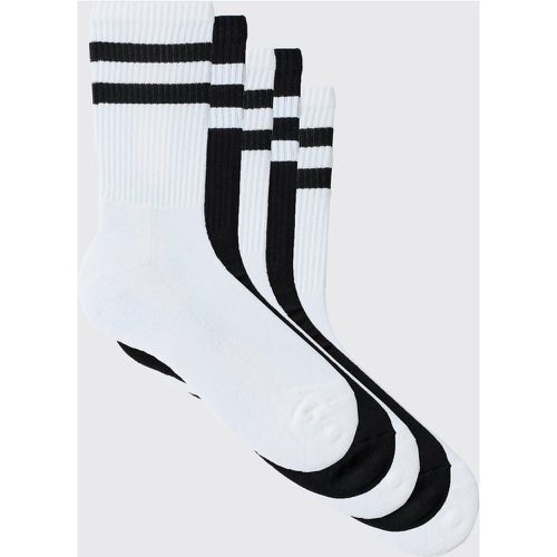 Lot de 5 paires de chaussettes de sport à rayures - ONE SIZE - Boohooman - Modalova