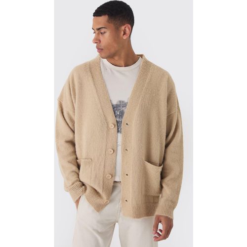 Cardigan oversize en maille brossée - S - Boohooman - Modalova