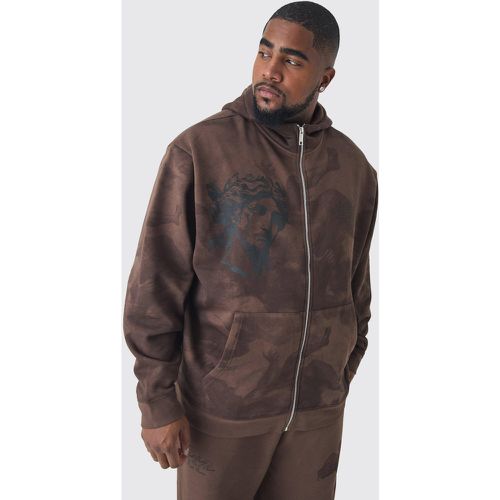 Grande taille - Sweat à capuche oversize à imprimé Renaissance - XXXL - Boohooman - Modalova