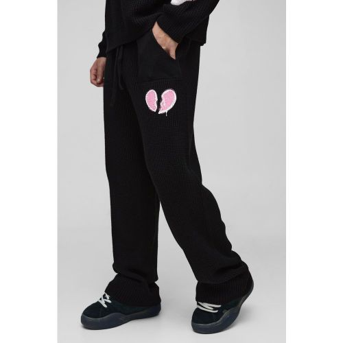 Jogging droit à imprimé cœur - S - Boohooman - Modalova