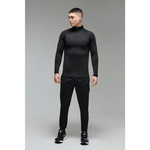 Jogging à col zippé et pantalon de sport - MAN Active homme - S - Boohooman - Modalova