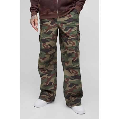 Tall - Pantalon cargo baggy en toile à imprimé camouflage - 30 - Boohooman - Modalova