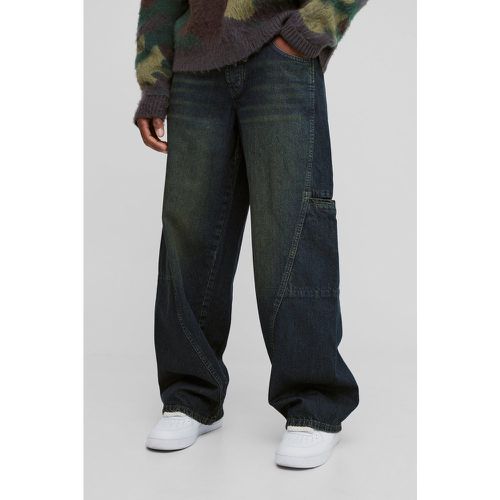 Jean cargo baggy à coutures apparentes homme - 28R - Boohooman - Modalova