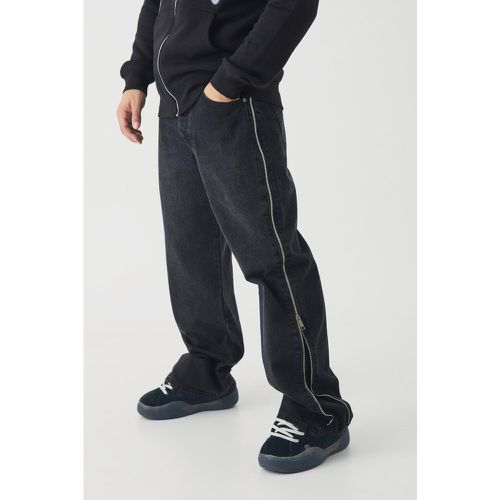 Jean large zippé à soufflet - 28R - Boohooman - Modalova