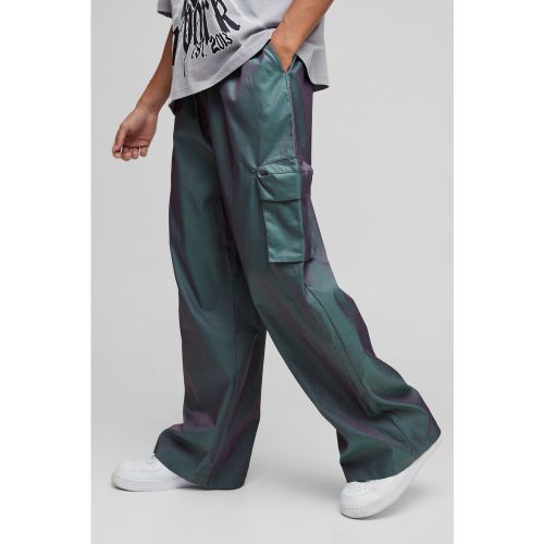 Pantalon cargo large iridescent - M - Boohooman - Modalova
