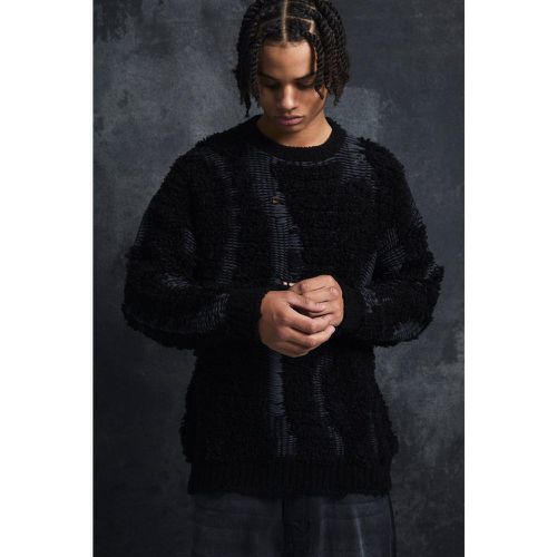 Pull oversize texturé à coutures contrastantes - S - Boohooman - Modalova