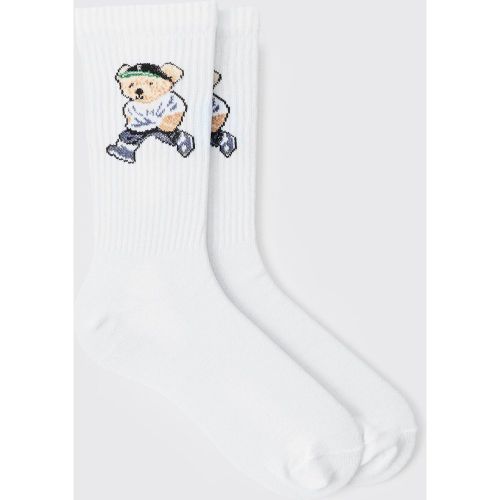 Chaussettes de sport à imprimé ours en peluche - ONE SIZE - Boohooman - Modalova