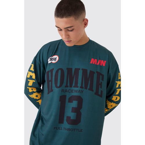 T-shirt oversize imprimé à manches longues - S - Boohooman - Modalova