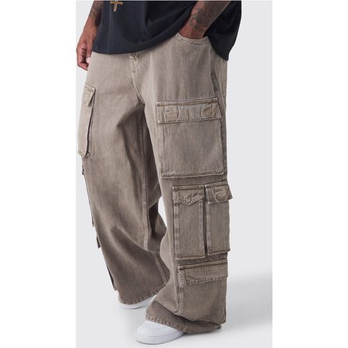 Grande taille - Jean cargo baggy délavé à poches multiples homme - 38 - Boohooman - Modalova