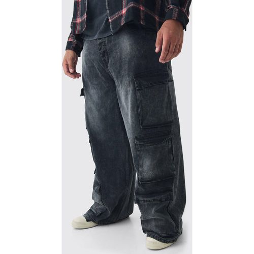 Grande taille - Jean cargo baggy délavé à poches multiples homme - 38 - Boohooman - Modalova