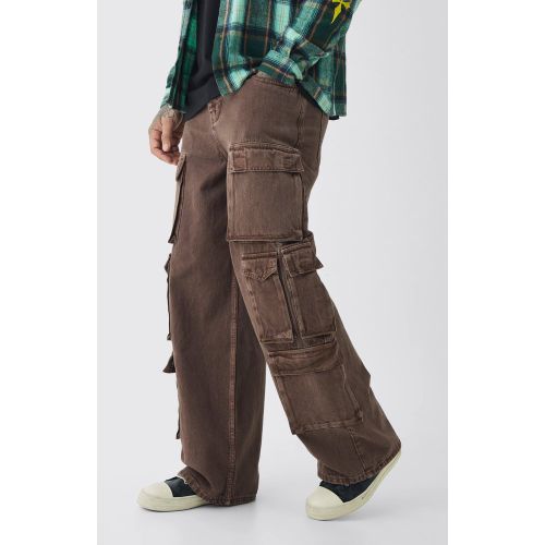 Tall - Jean cargo baggy délavé à poches multiples homme - 34 - Boohooman - Modalova