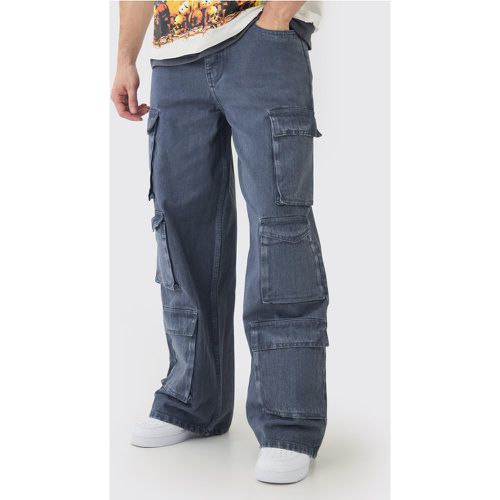 Tall - Jean cargo baggy délavé à poches multiples homme - 30 - Boohooman - Modalova