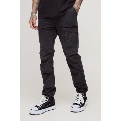 Tall - Pantalon cargo slim délavé - 30 - Boohooman - Modalova