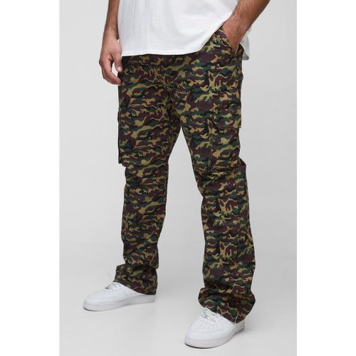 Grande taille - Pantalon cargo délavé à imprimé camouflage - 38 - Boohooman - Modalova