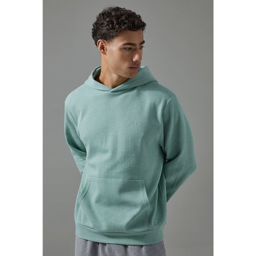 Sweat à capuche droit en tissu gaufré - MAN homme - S - Boohooman - Modalova