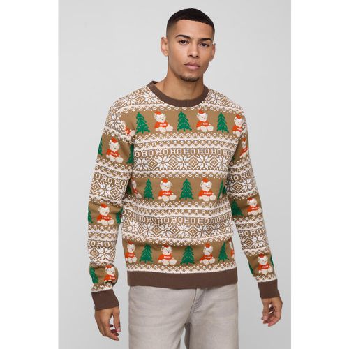 Pull de Noël à motif jacquard - S - Boohooman - Modalova