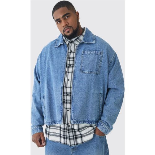 Grande taille - Veste Harrington en jean homme - XXXL - Boohooman - Modalova