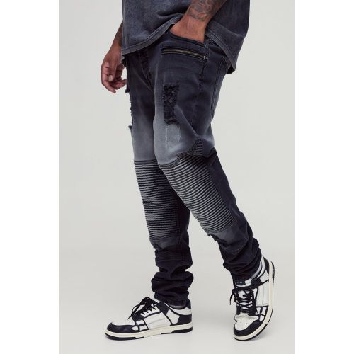 Grande taille - Jean skinny délavé - 38 - Boohooman - Modalova
