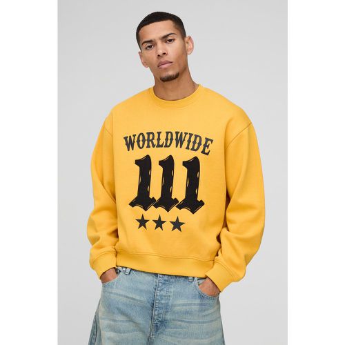 Sweat oversize à bords bruts et imprimé moto homme - S - Boohooman - Modalova