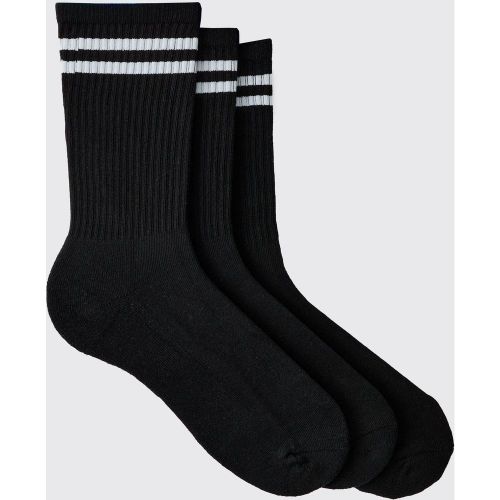 Lot de 3 paires de chaussettes rayées - ONE SIZE - Boohooman - Modalova