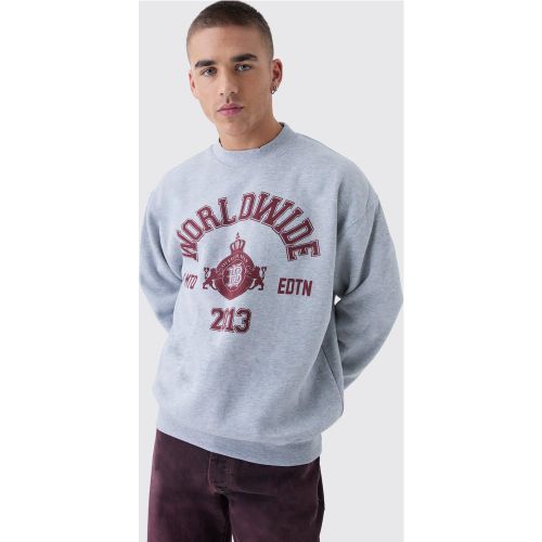 Sweat oversize universitaire à col ras du cou homme - XS - Boohooman - Modalova