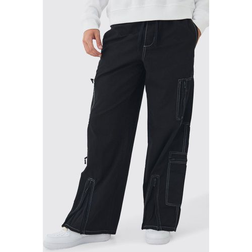 Pantalon cargo baggy en toile à coutures contrastantes - S - Boohooman - Modalova