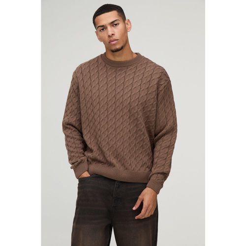 Pull oversize en maille torsadée - S - Boohooman - Modalova