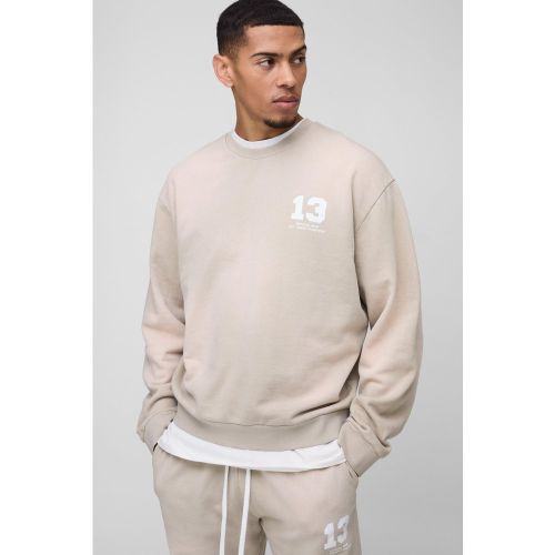 Sweat oversize délavé imprimé - Ofcl homme - S - Boohooman - Modalova