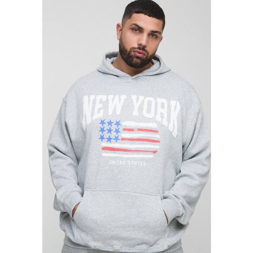Grande taille - Sweat à capuche oversize à imprimé New York - XXXL - Boohooman - Modalova