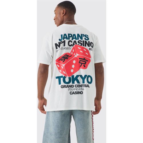 T-shirt oversize à imprimé Japan Casino - M - Boohooman - Modalova