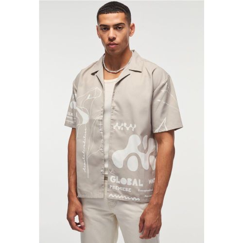 Chemise oversize légère à imprimé abstrait - S - Boohooman - Modalova