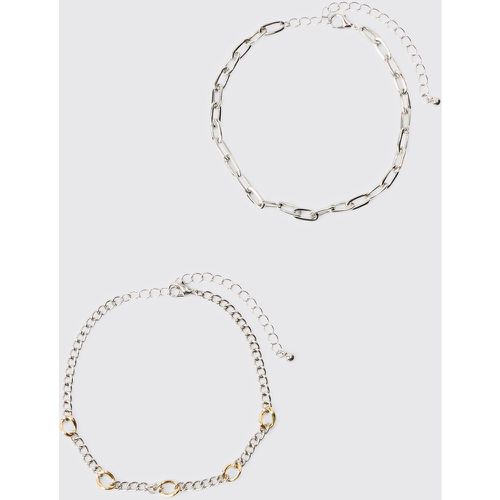 Lot de 2 bracelets en métal - ONE SIZE - Boohooman - Modalova