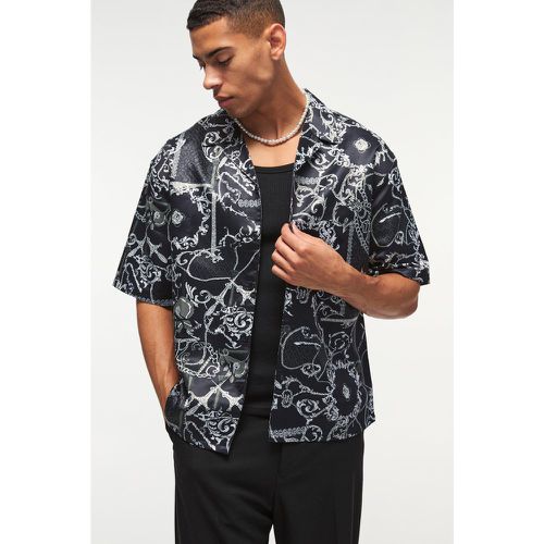 Chemise oversize imprimée à manches courtes - S - Boohooman - Modalova