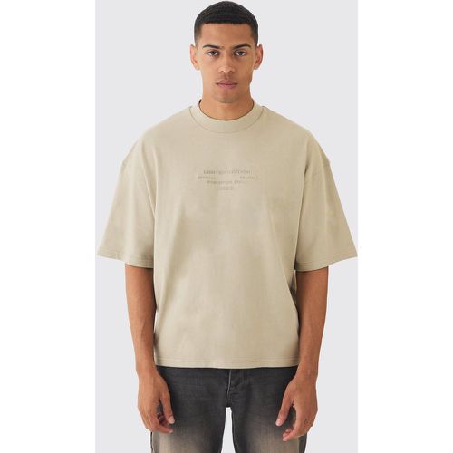 Oversized Boxy Extended Neck Peached Heavyweight T-shirt - M - Boohooman - Modalova