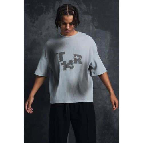 T-shirt oversize délavé imprimé - S - Boohooman - Modalova