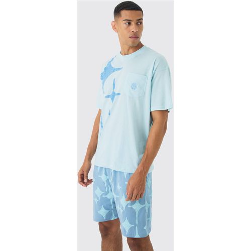 Ensemble confort oversize à imprimé étoile homme - M - Boohooman - Modalova