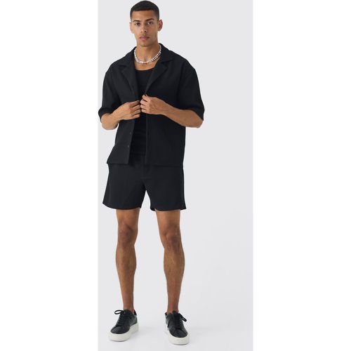 Ensemble oversize plissé avec chemise et short - L - Boohooman - Modalova