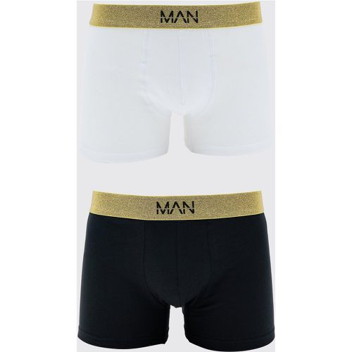 Lot de 3 boxers à empiècement contrastant doré - MAN - S - Boohooman - Modalova