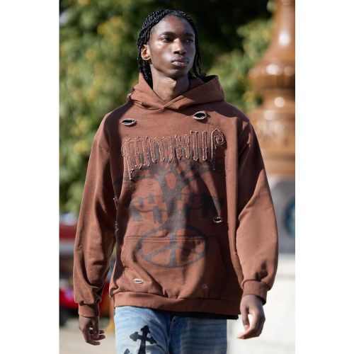 Sweat à capuche oversize à écussons - M - Boohooman - Modalova
