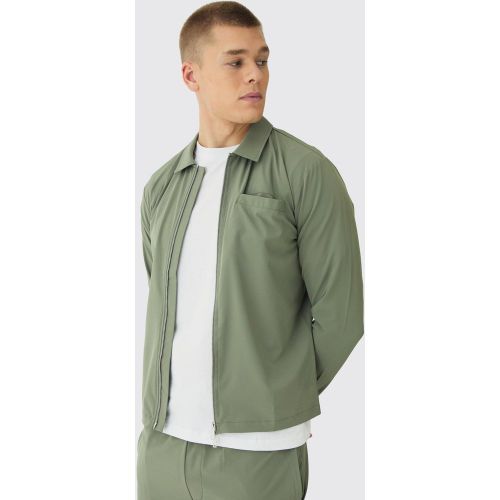 Chemise technique zippée à manches longues - S - Boohooman - Modalova