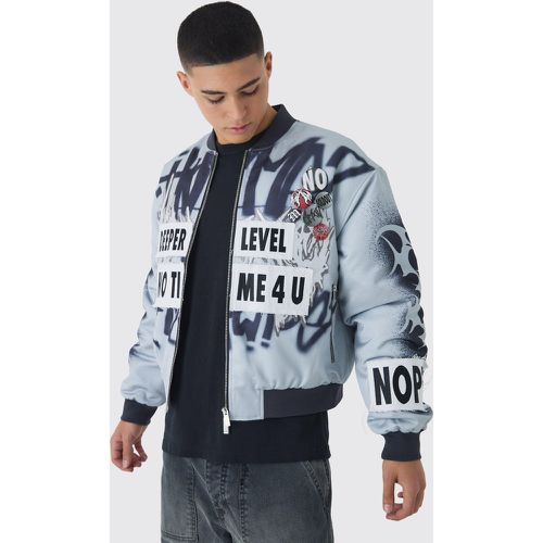 Bomber oversize à imprimé graffiti homme - L - Boohooman - Modalova