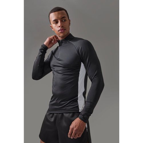 Top de sport à col zippé - MAN Active homme - S - Boohooman - Modalova