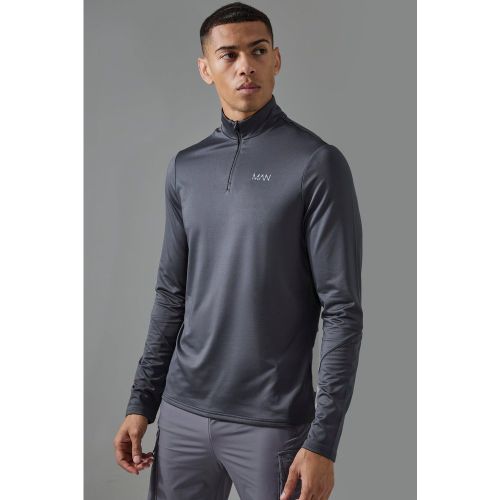 Top de sport à col zippé et manches longues - MAN Active homme - L - Boohooman - Modalova