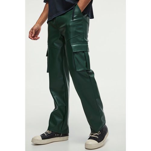 Pantalon cargo large enduit - 28 - Boohooman - Modalova