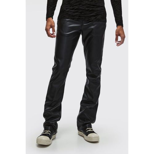 Pantalon flare slim enduit - 30 - Boohooman - Modalova