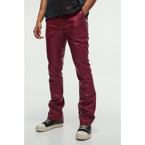 Pantalon flare slim enduit - 28 - Boohooman - Modalova