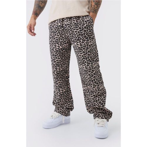 Pantalon large à taille élastiquée et imprimé tapisserie - 28 - Boohooman - Modalova