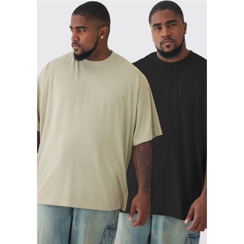 Grande taille - Lot de 2 t-shirts oversize - XXXL - Boohooman - Modalova