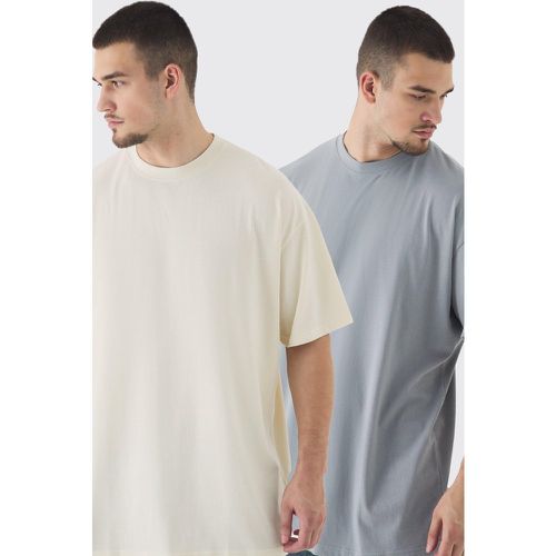 Tall - Lot de 2 t-shirts oversize - S - Boohooman - Modalova